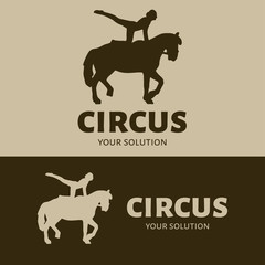 Circus vector logo. A logo in the form of a rider on a horse