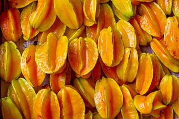 Farmers Market starfruit fruit closeup
