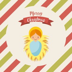 cartoon baby jesus icon. merry christmas design. vector