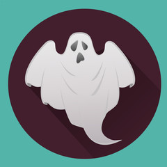 White ghost for Halloween. Scary ghost icon. Vector illustration eps 10