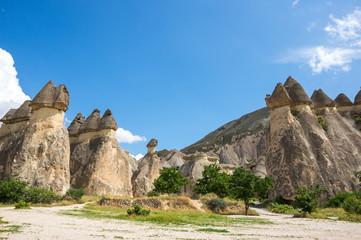 Stone formations in Cappadocia, Turkey