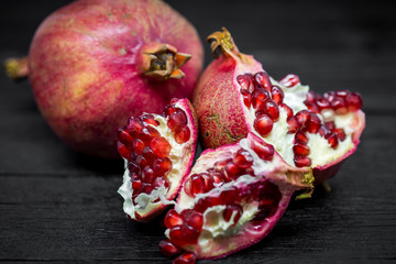 pomegranate on a black background