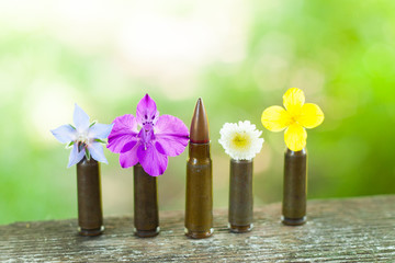 Bullet masking between flowers