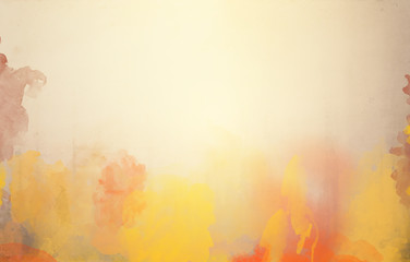 Yellow and orange watercolor abstract background