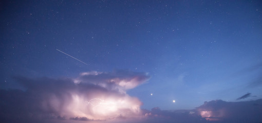 Obraz na płótnie Canvas Thunderstorm at night sky