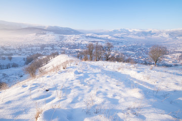 Winter mountain hills