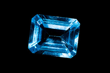 Rectangular blue topaz