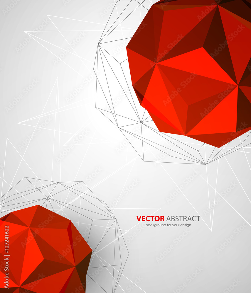 Poster Vector geometric background with triangles