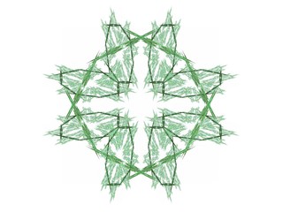 Abstract fractal with a green pattern