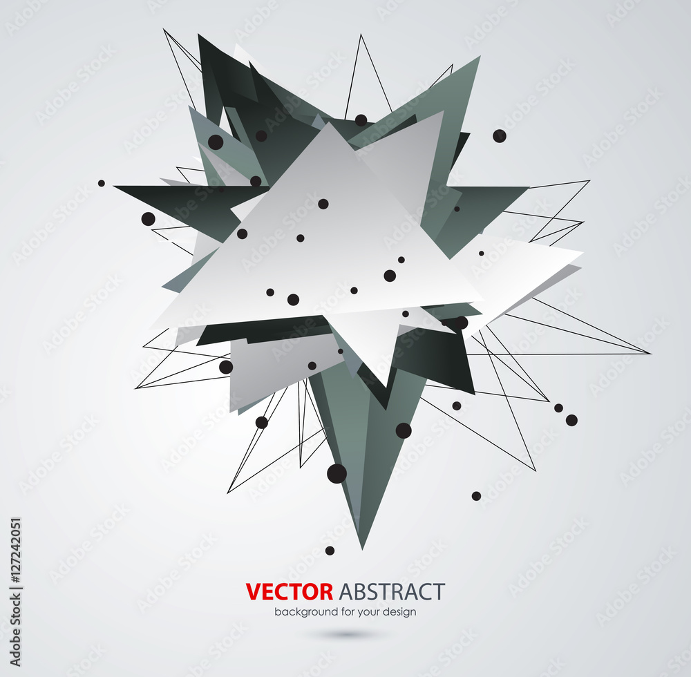 Poster vector geometric background with triangles