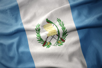 waving colorful flag of guatemala.