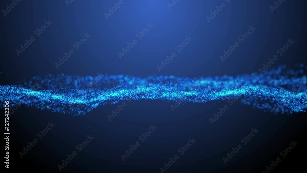 Canvas Prints animated vector rippling water with blurred background. looped blue waving particles in slow motion.