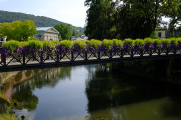 Fototapeta premium Stadtansicht und Kurpark des Staatsbades Bad Kissingen, Unterfranken, Bayern, Deutschland