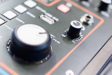 Mixing console. Sound mixer.