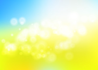 Fototapeta na wymiar Bokeh blur romantic blue yellow backdrop for eco design