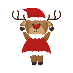 reindeer christmas character icon vector illustration design