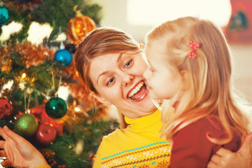 Happy family enjoying Christmas.