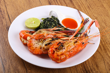 Grilled waterprawn