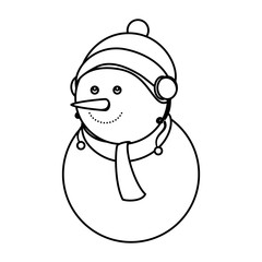snowman character christmas celebration vector illustration design