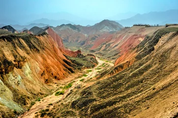 Crédence de cuisine en verre imprimé Zhangye Danxia Rainbow mountains, Zhangye Danxia geopark, China