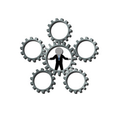 people with connect gear for business concept