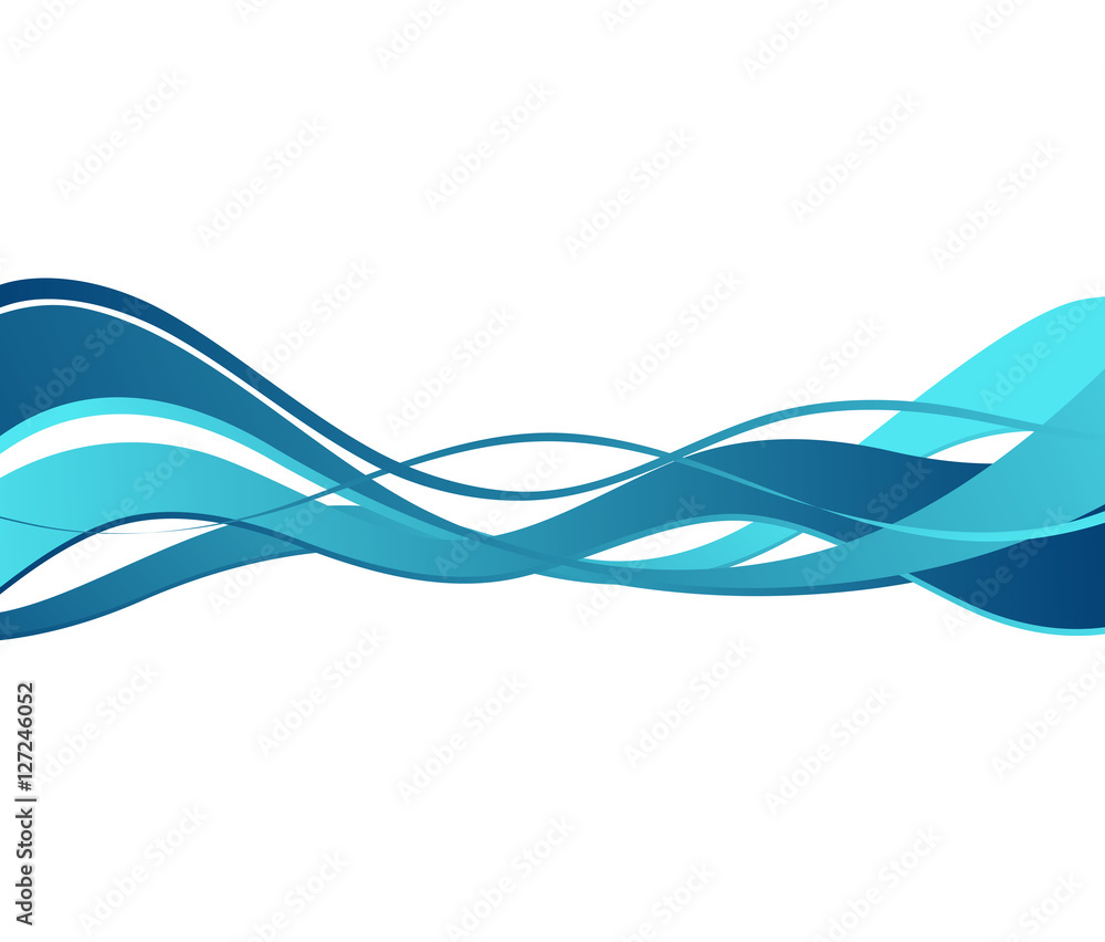 Poster abstract blue color wave design element.