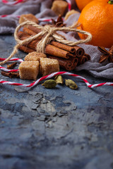  Christmas spices and orange tangerines
