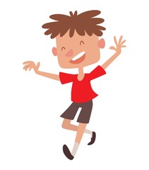 Jumping boy  illustration.