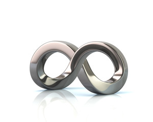  Impossible infinity symbol optical illusion 3d rendering