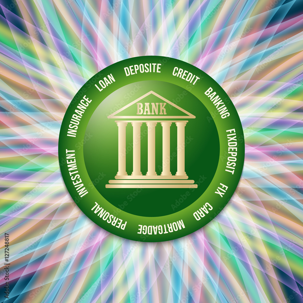 Poster colored vector abstract background and theme of banking