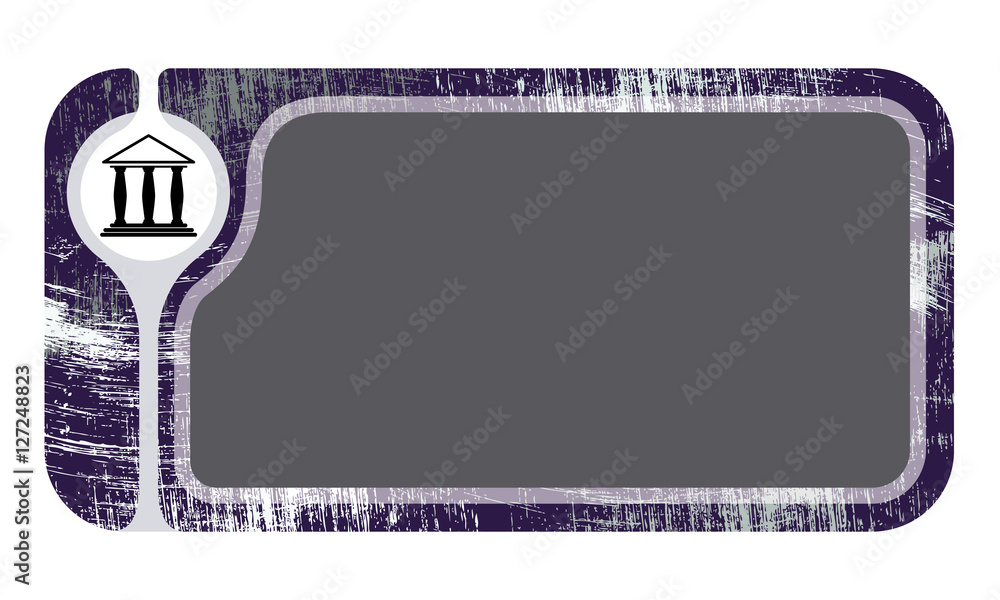 Poster text frame with scratches for your text and bank symbol