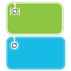 Colored business cards and arrows