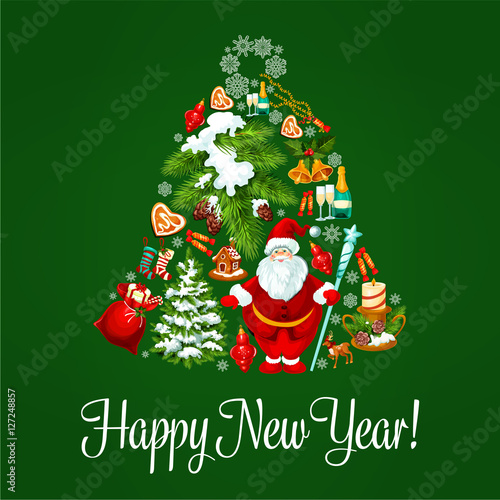 &quot;Happy New Year poster, vector greeting card&quot; Stockfotos und