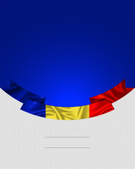 Romania, Romanian Flag. banner, brochure, card  for the Great Union day, Romanian National day with the flag ribbon
