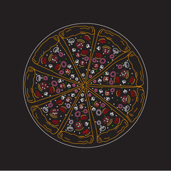 Vector sketch pizza