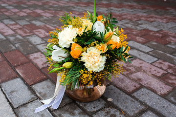 Beautiful bouquet from different flowers