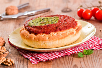 Calzone with walnuts and endive. 