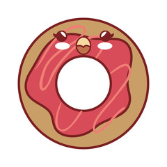delicious donut comic character vector illustration design