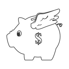 piggy savings money icon vector illustration design