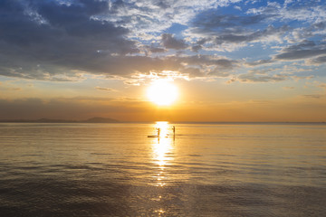Colorful sunset in the sea 