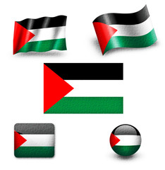 palestine flag icon set