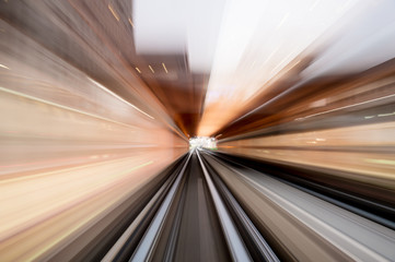 Speed motion in urban highway road tunnel