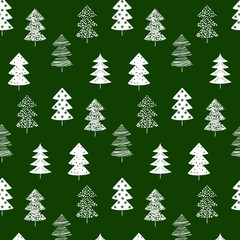 Seamless pattern with christmas trees for your design.