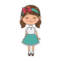 cute little girl character vector illustration design