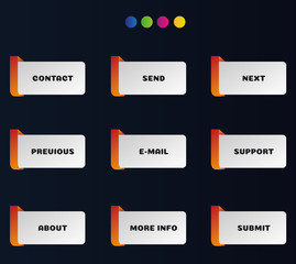 set of abstract buttons