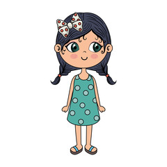 cute little girl character vector illustration design