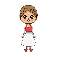 cute little girl character vector illustration design