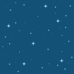 Obraz na płótnie Canvas Pixel Star Seamless Background Tile