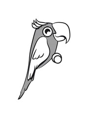 Parrot funny childlike striped