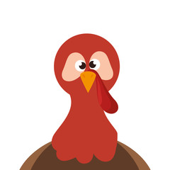 Thanksgiving turkey character icon vector illustration design